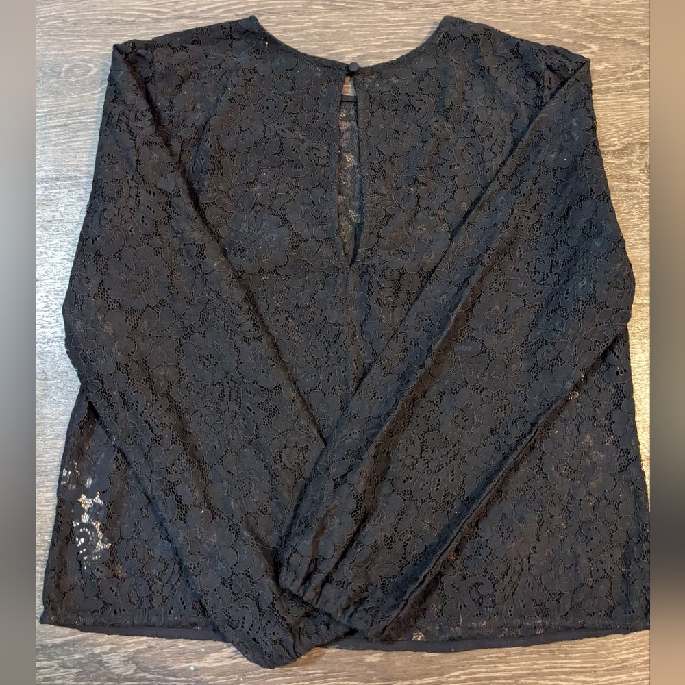 Abercrombie & Fitch Black Lace Long Sleeve Blouse - Open Back